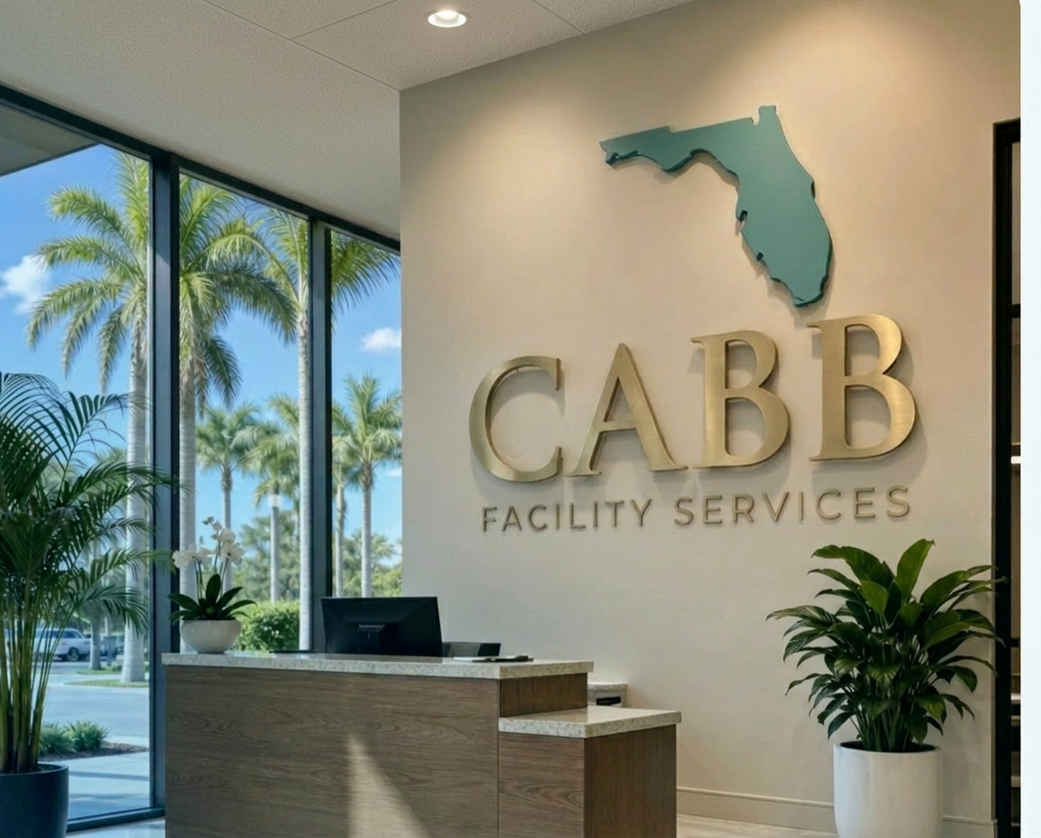 Bright modern commercial facility lobby
